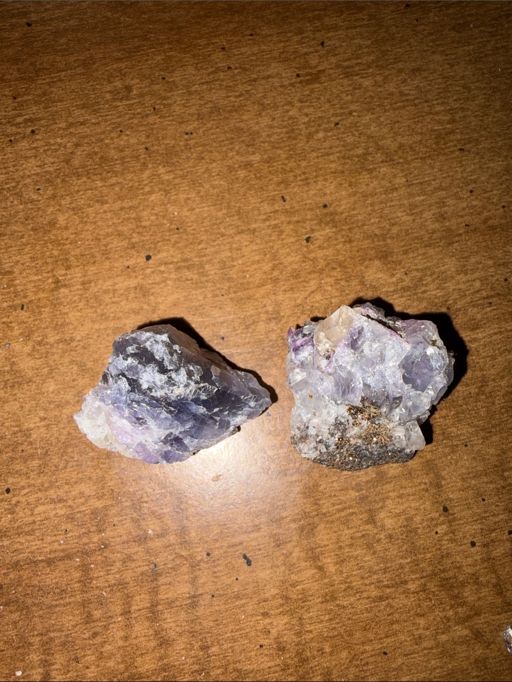 Natural Amethyst Crystal Cluster Pair - Purple